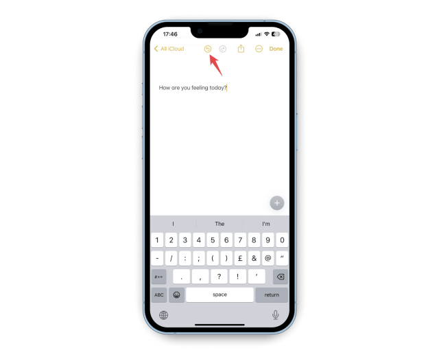Undo button in Notes