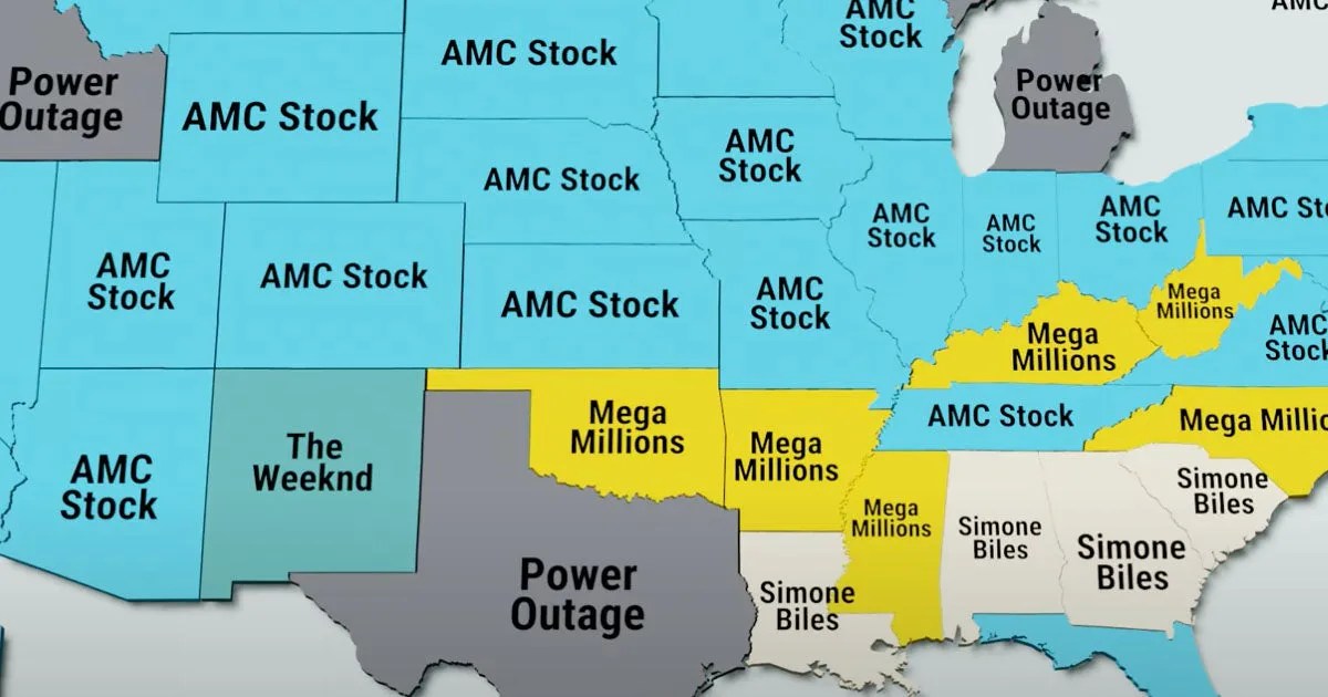 A Map That Shows 2021 S Most Googled Things Is Fascinating