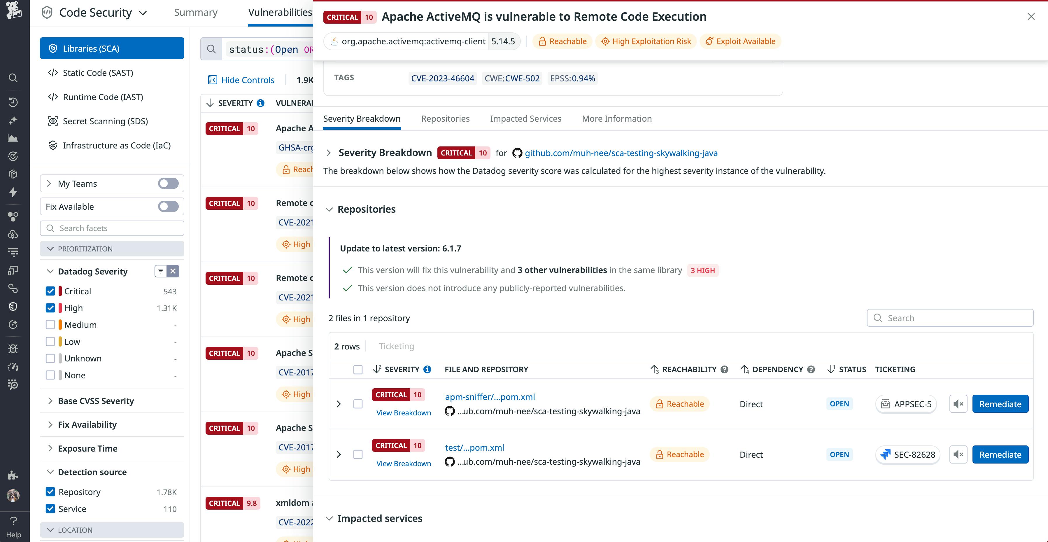 Mitigate Vulnerabilities From Third Party Libraries With Datadog