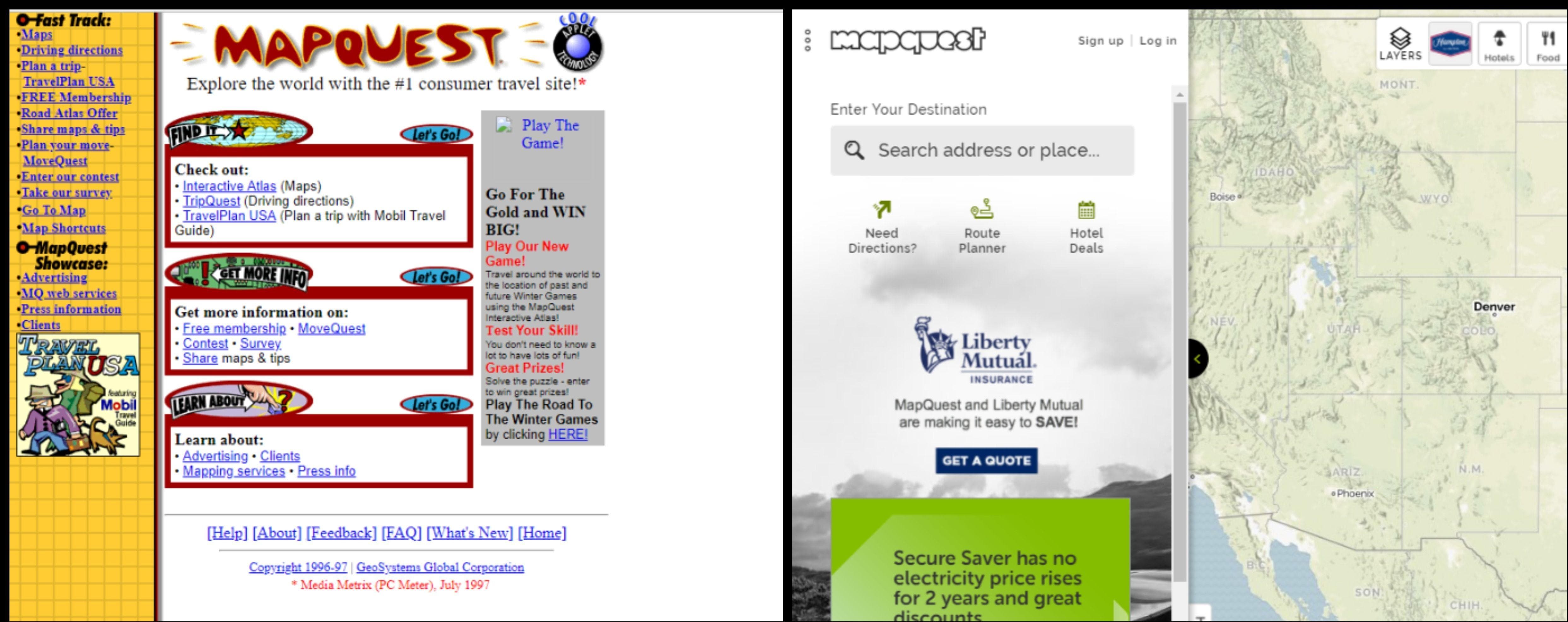 Here S How History S Biggest Websites Evolved Over The Last Decade Mapquest Photo U4