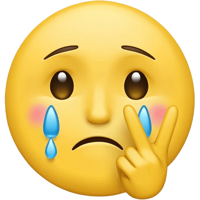 Crying Emoji Doing Peace Sign Emoji Ai Emoji Generator - Artistic Light Texture - Ultra HD
