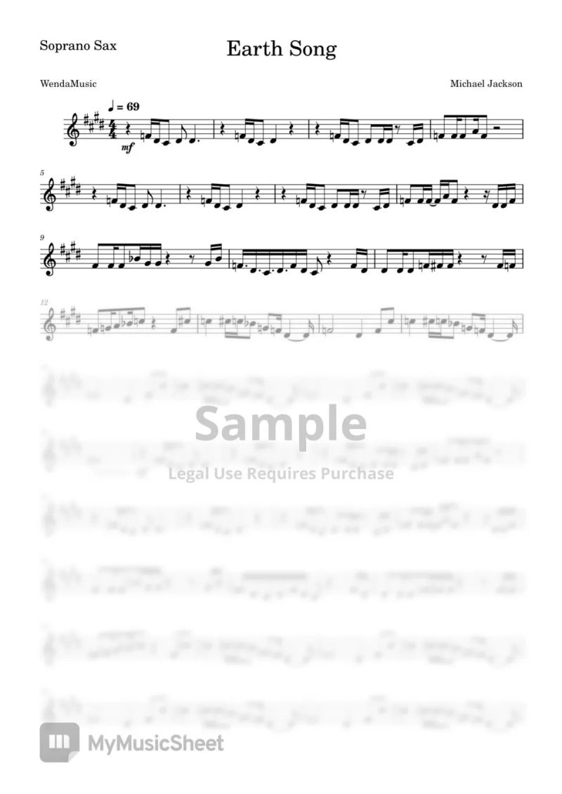 Earth Song By M Jackson Sheet Music On Musicaneo - Amazing Vintage Background - Mobile