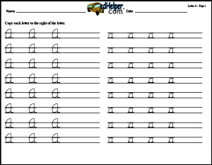 writing cursive letter a practice activities worksheets printables