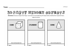 fourth grade geometry worksheets 3d shapes edhelper com