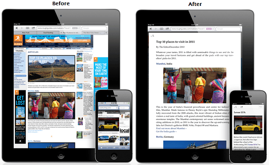 Safari iOS reader