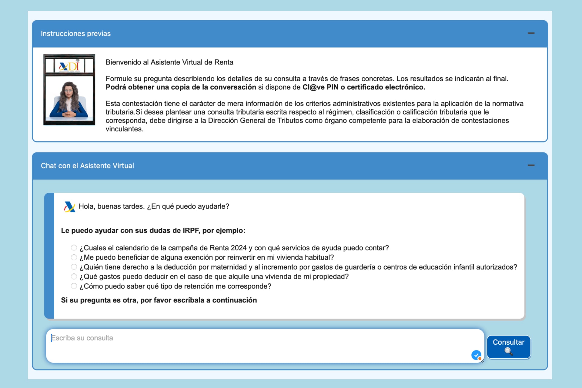 Este asistente de IA te ayudará con tus preguntas sobre la Campaña de Renta 2024 