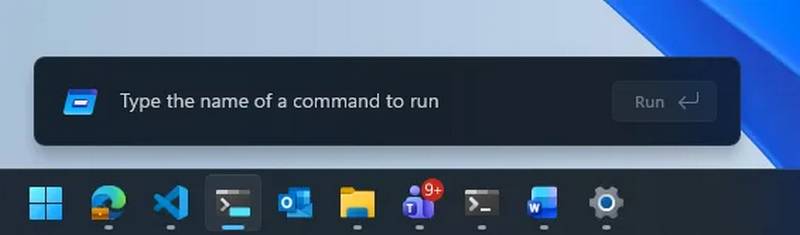Nuevo comando Ejecutar de Windows 11 basado en WinUI 3.