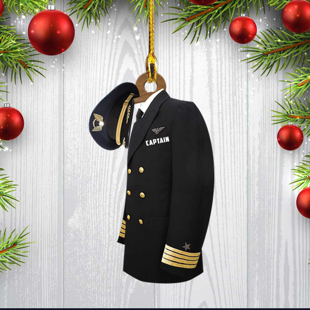 Personalized Pilot Captain Name Custom Shaped Acrylic Ornament for Pilot