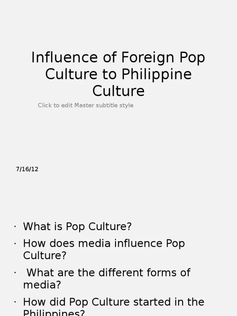 Pop Culture Outline | PDF | Popular Culture | Mass Media