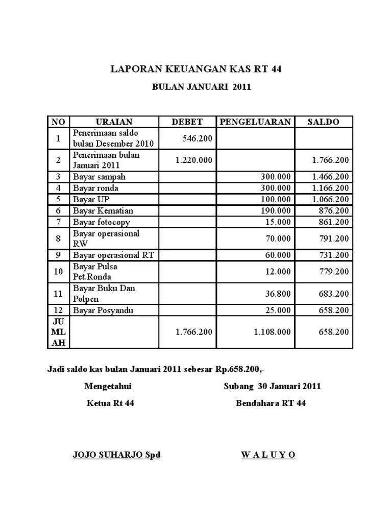 5, keterangan, mei 2011, juni 2011, juli 2011 . Laporan Keuangan Kas Rt Pdf