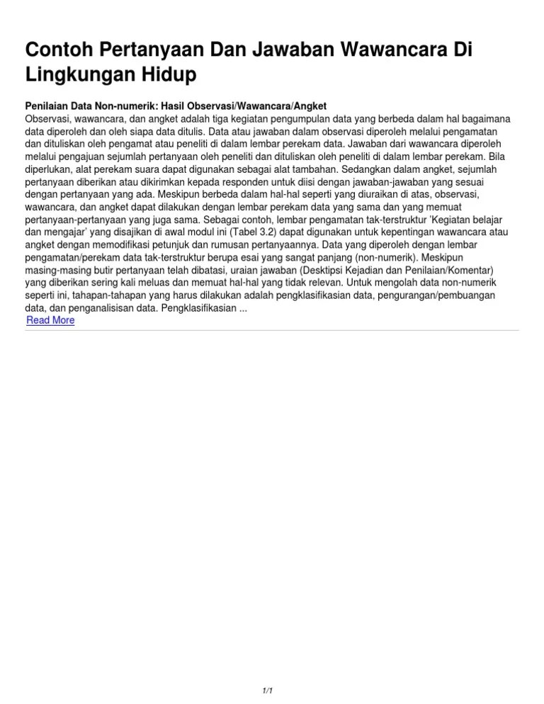 Contoh Wawancara Tentang Lingkungan Sekolah Cute766