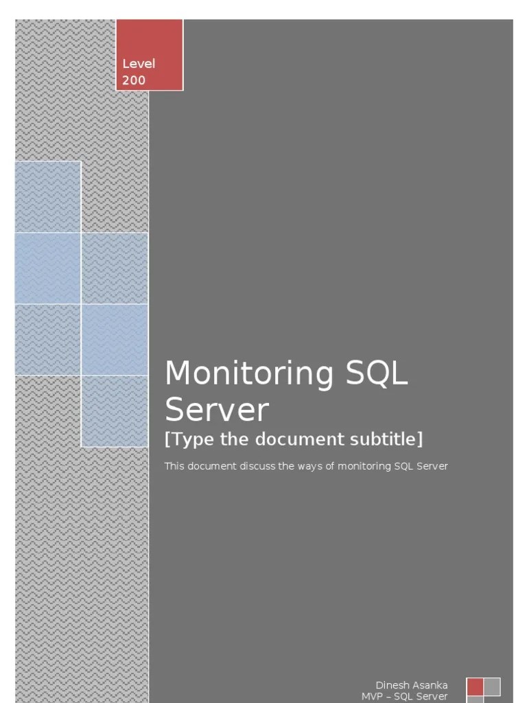 Monitoring SQL Server | PDF