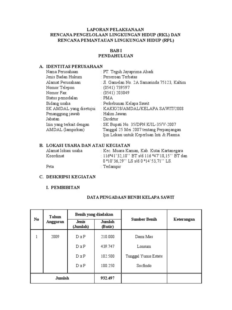 Penggunaan teknologi close cooling tower system untuk mengurangi . Contoh Laporan Rkl Rpl Perkebunan Kelapa Sawit Temukan Contoh