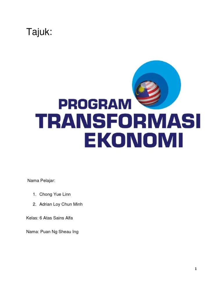 Program transformasi ekonomi (economic transformation programme atau etp) Program Transformasi Ekonomi Pdf