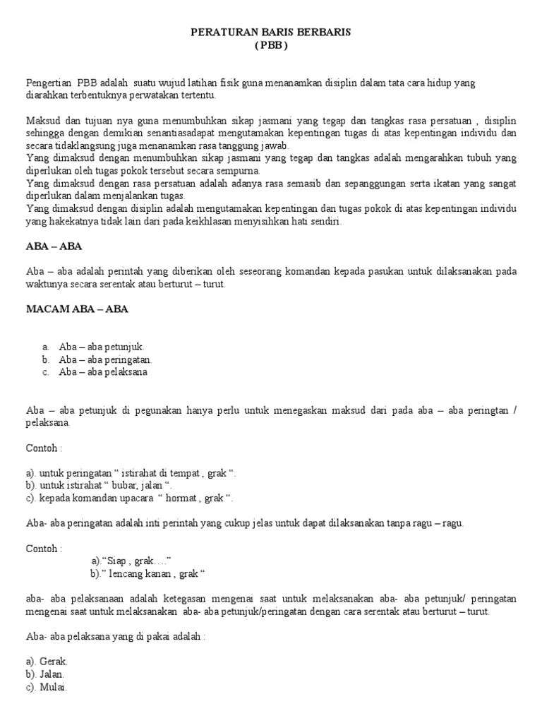 Peraturan Baris Berbaris | PDF