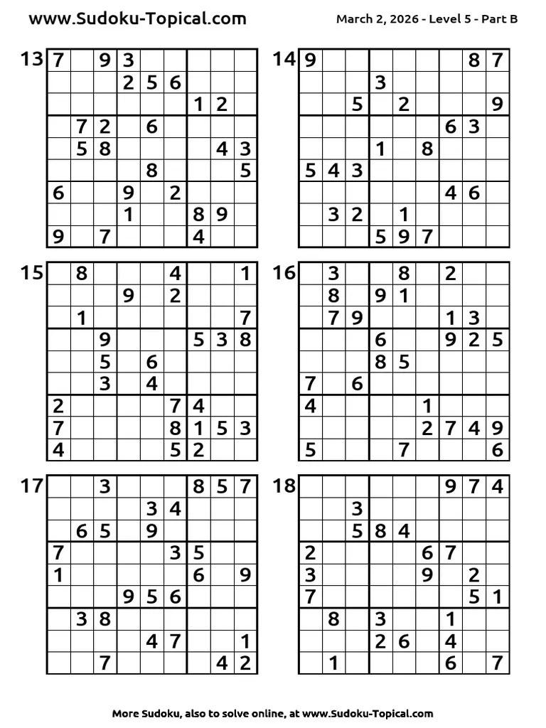 Sudoku 2026 03 02 5B PDF 1