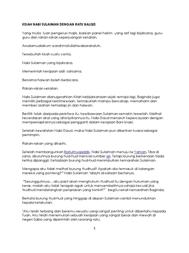 14). meski keadaan umat nabi nuh as penuh . Pertandingan Bercerita Kisah Nabi