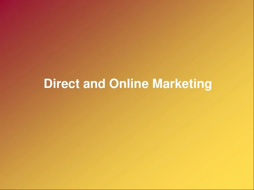 5.direct And Online Marketing | PDF | Direct Marketing | Online Advertising