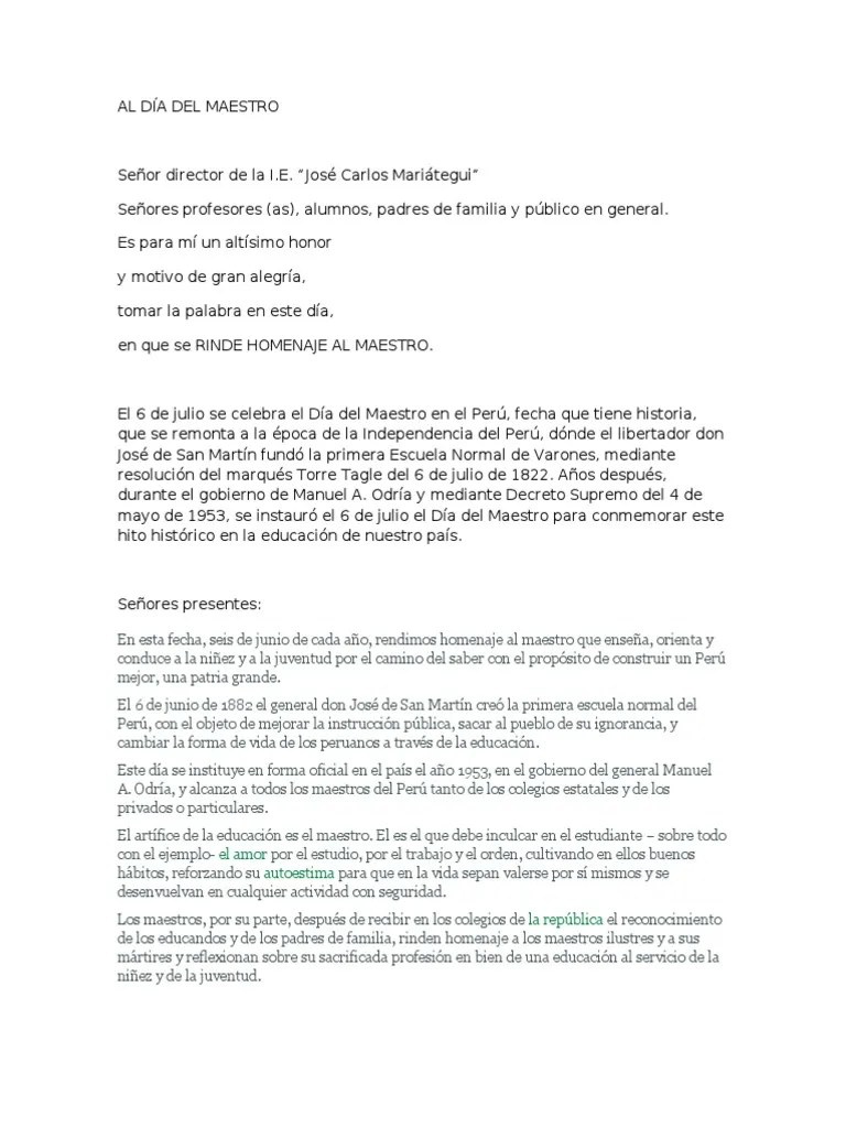 AL DÍA DEL MAESTRO | PDF | Perú | Maestros