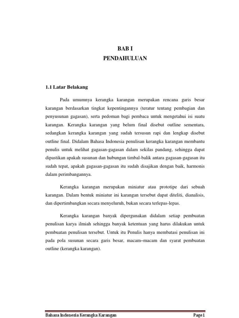 Contoh kerangka karangan dalam penulisan karya ilmiah. Makalah Kerangka Karangan Pdf