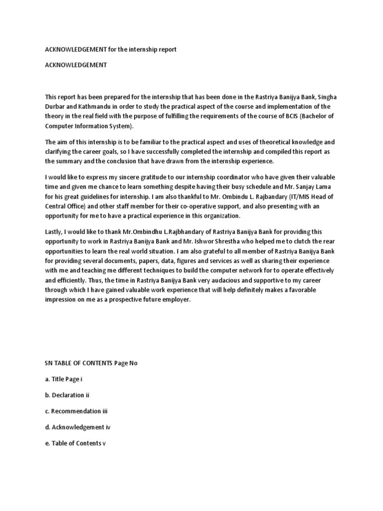 Acknowledgement For Industrial Training Report Uitm : Internship Report 2015 | Accountant | Audit