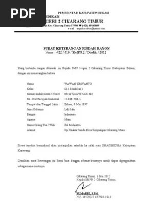 Contoh Surat Dah Sekolah Madrasah Aliyah 