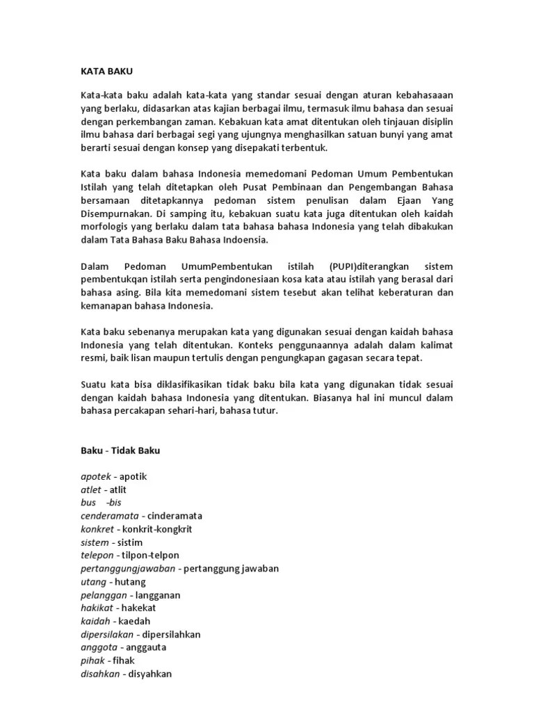 Kata Baku | PDF