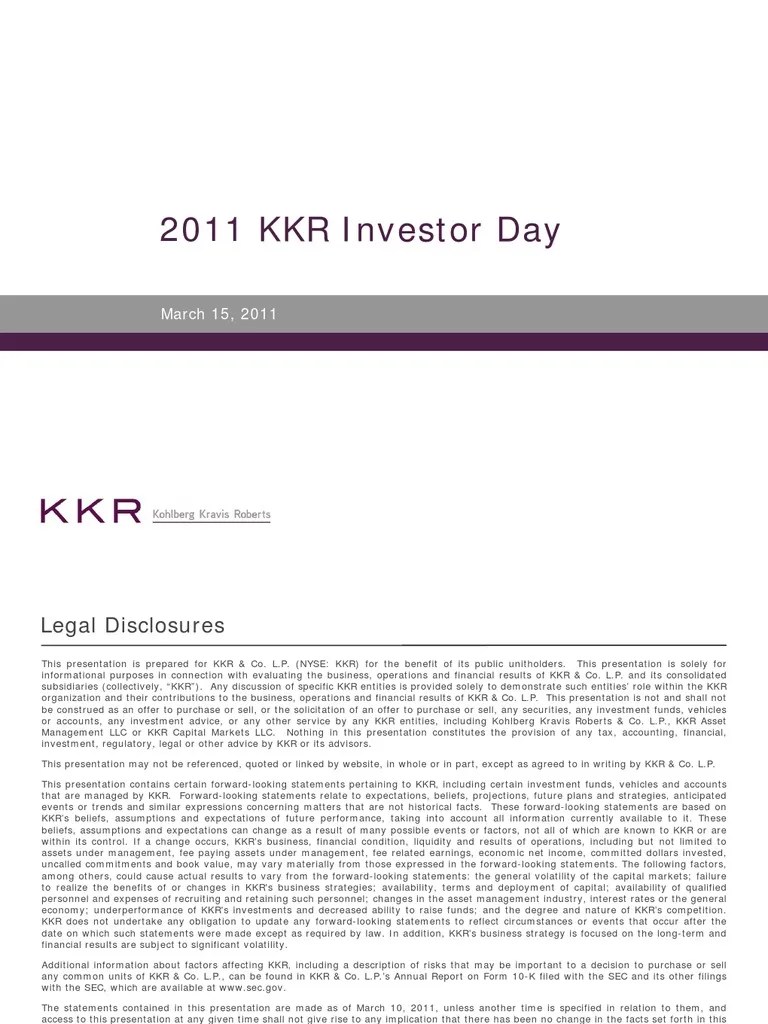 KKR Investor Presentation | PDF | Private Equity | Investing