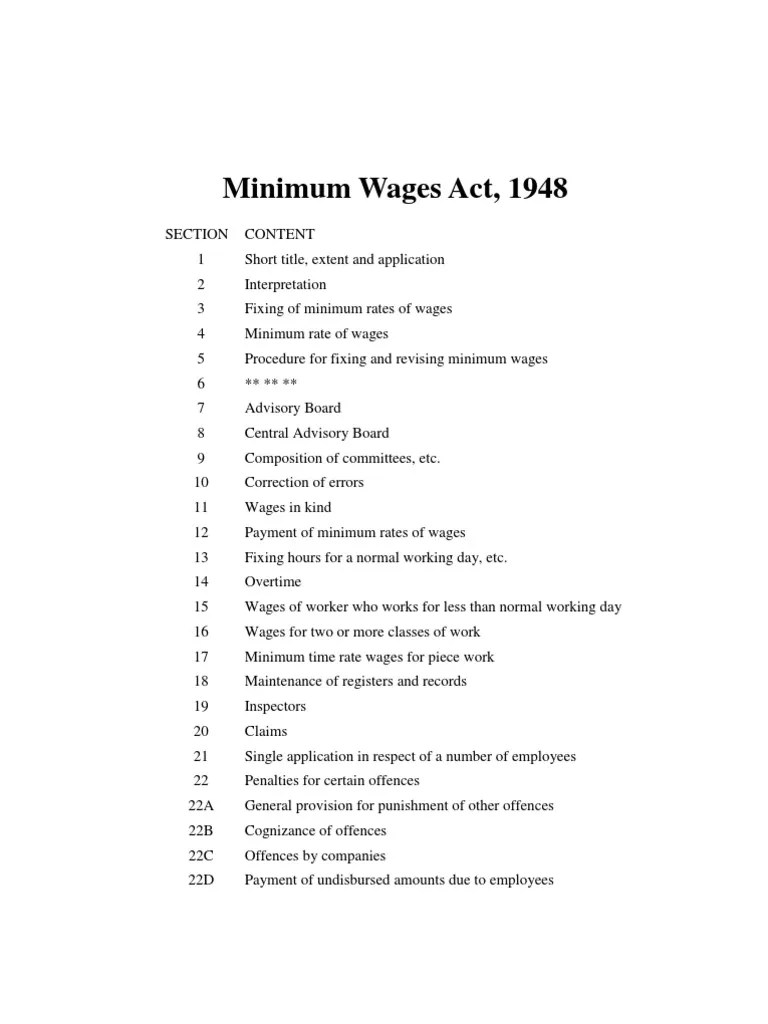 Minimum Wages Act | PDF | Overtime | Wage