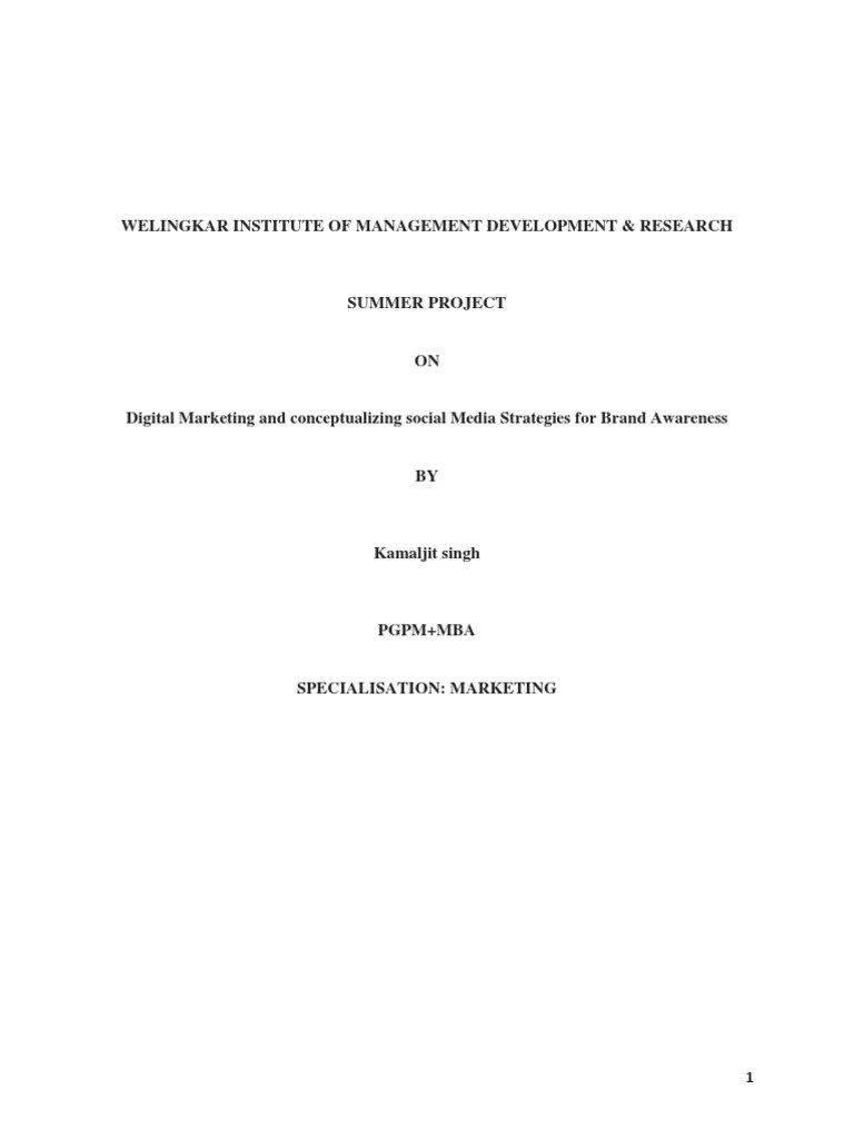 Digital Marketing And Conceptualizing Social Media Strategies For Brand Awareness | PDF ...