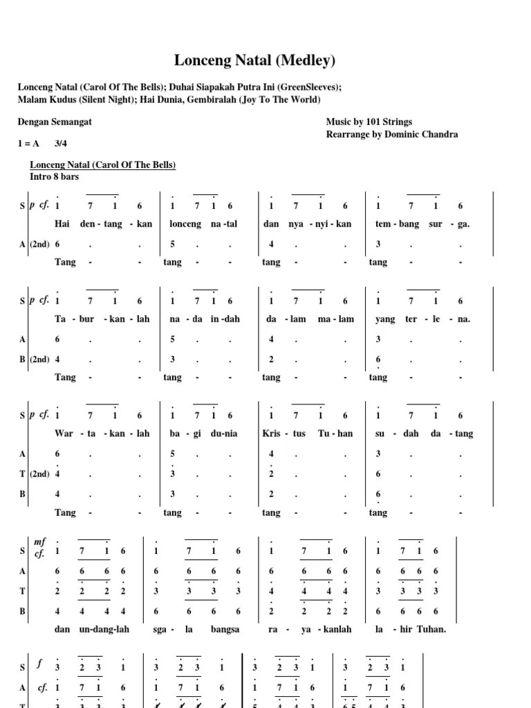 Lonceng Natal (101 Strings) - Angka | PDF