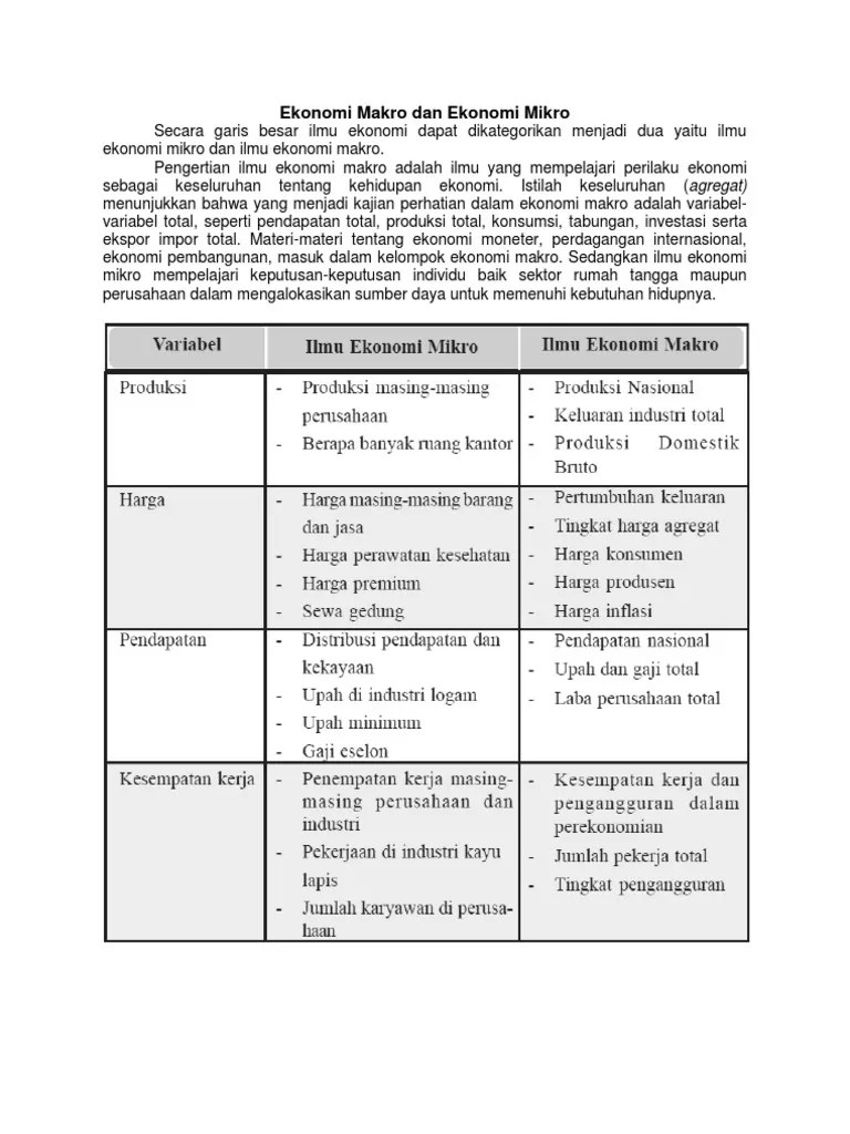 Tercepat Perbedaan Ilmu Ekonomi Mikro Dan Makro Beserta Contohnya