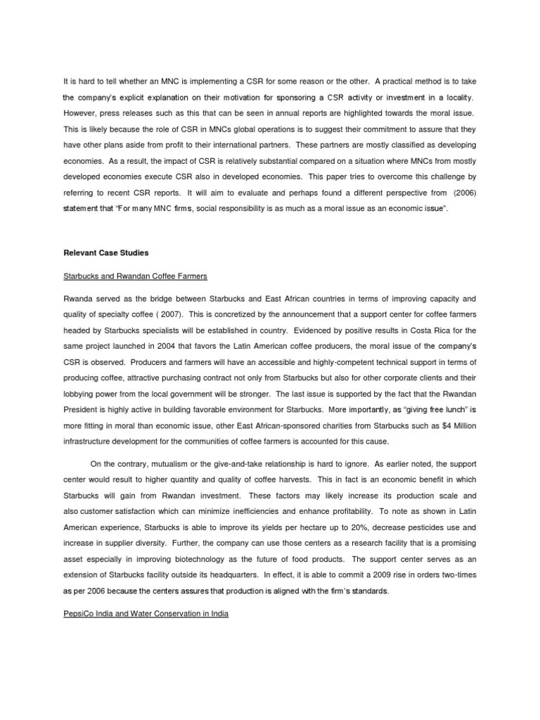 Relevant Case Studies | PDF | Corporate Social Responsibility | Multinational Corporation
