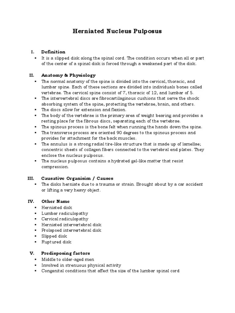 Herniated Nucleus Pulposus (HNP) | PDF | Vertebral Column | Vertebra