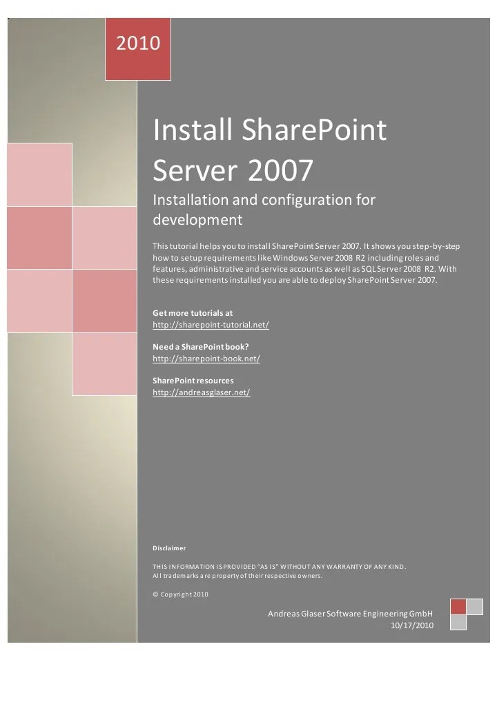 Install SharePoint Server 2007 | PDF | Windows Server 2008 | Share Point