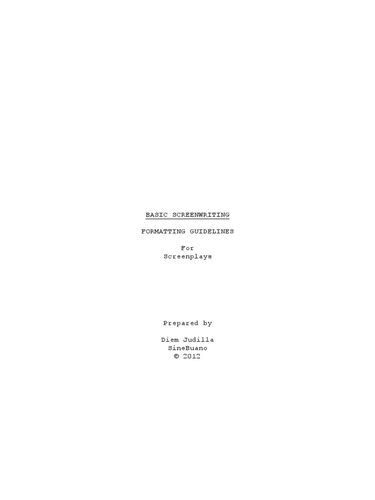 Screenwriting Format | PDF | Screenplay | Typography