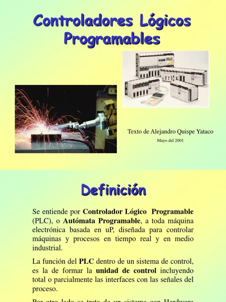 Teoria PLC | PDF | Controlador Lógico Programable | Unidad Central De Procesamiento