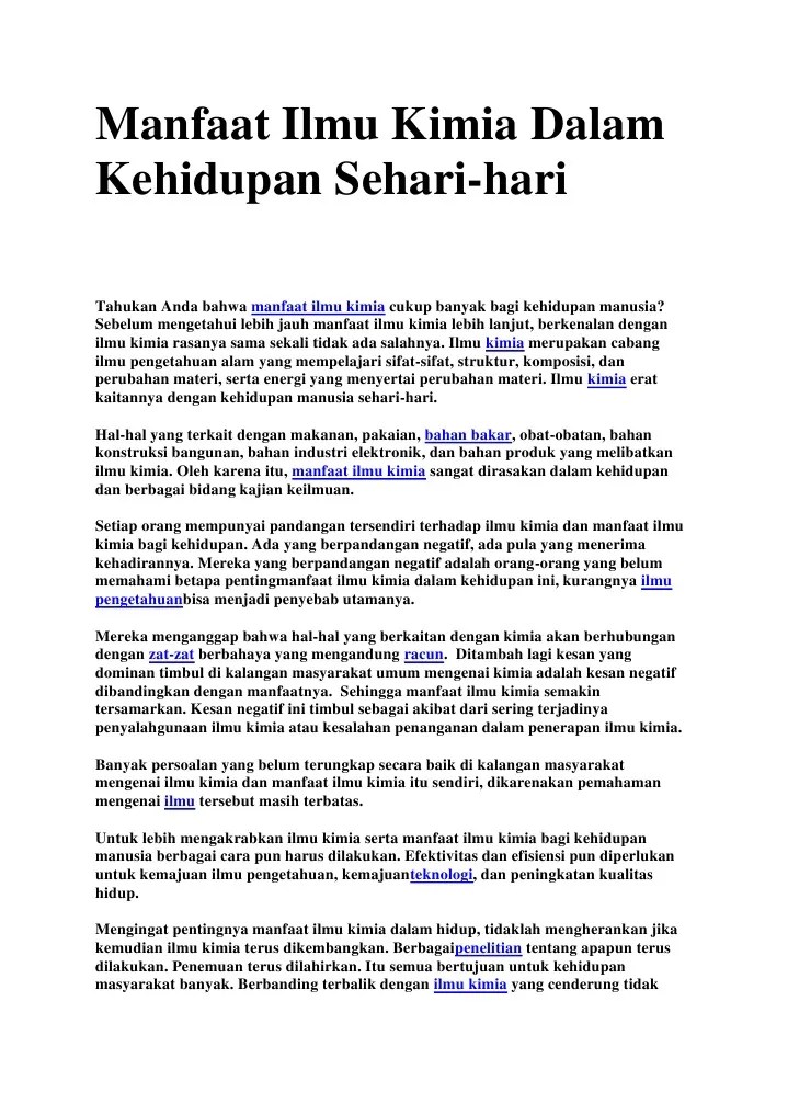 Manfaat Ilmu Kimia Dalam Bidang Pertanian - Terkait Ilmu