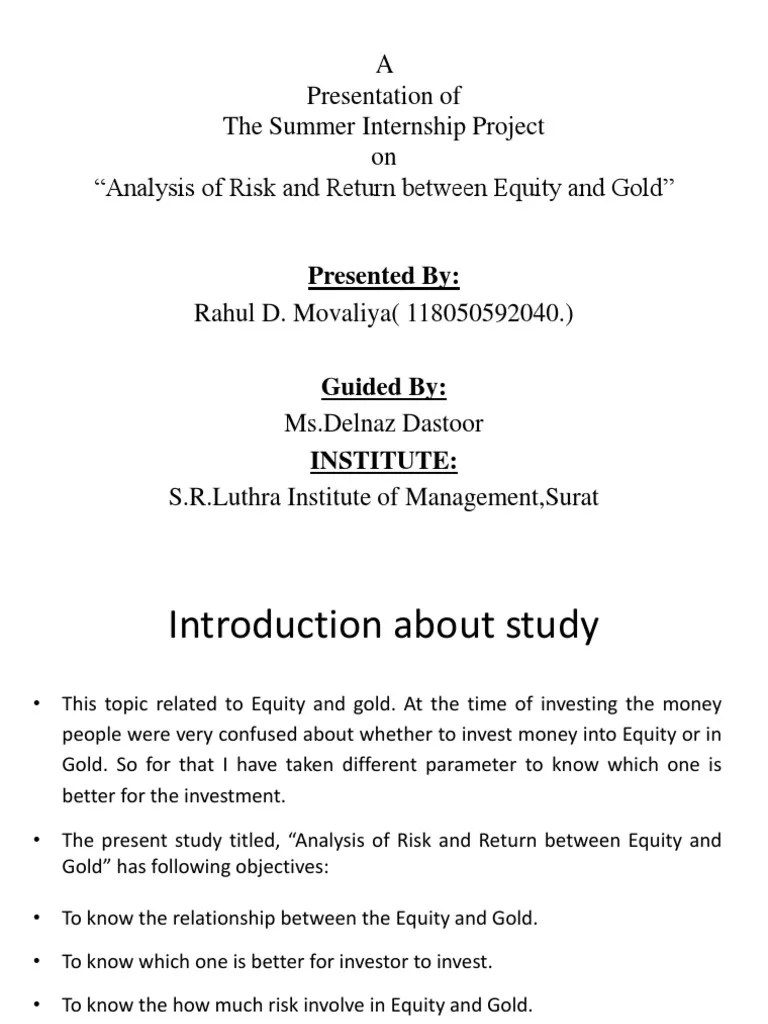 Equity And Gold | Download Free PDF | Stocks | Securities (Finance)