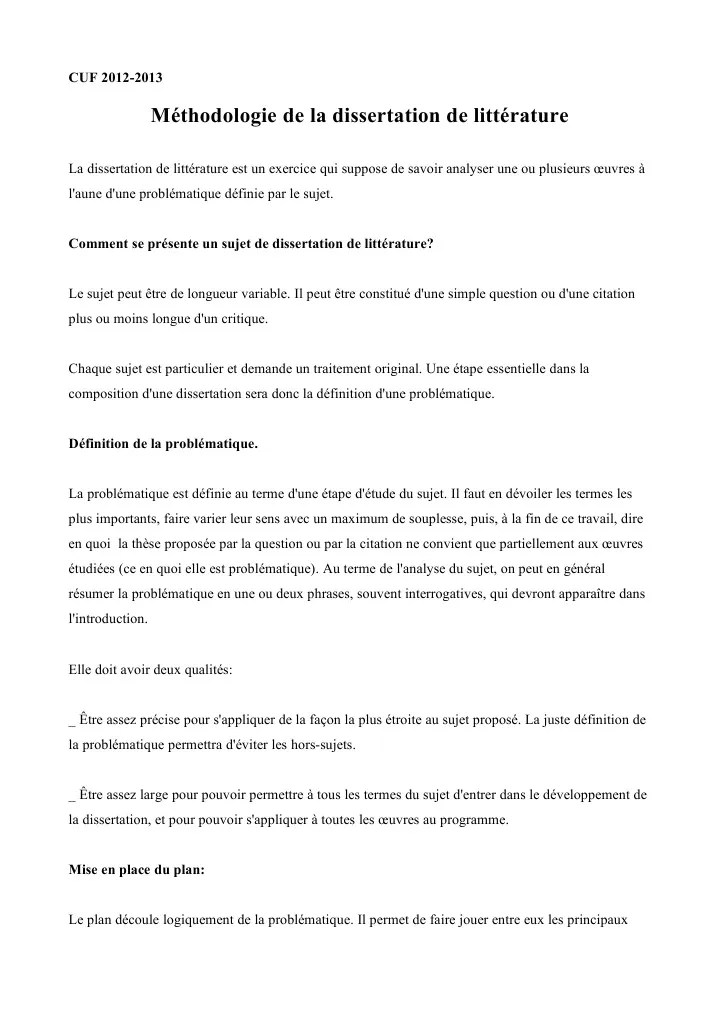 Méthodologie De La Dissertation | Définition | Poésie