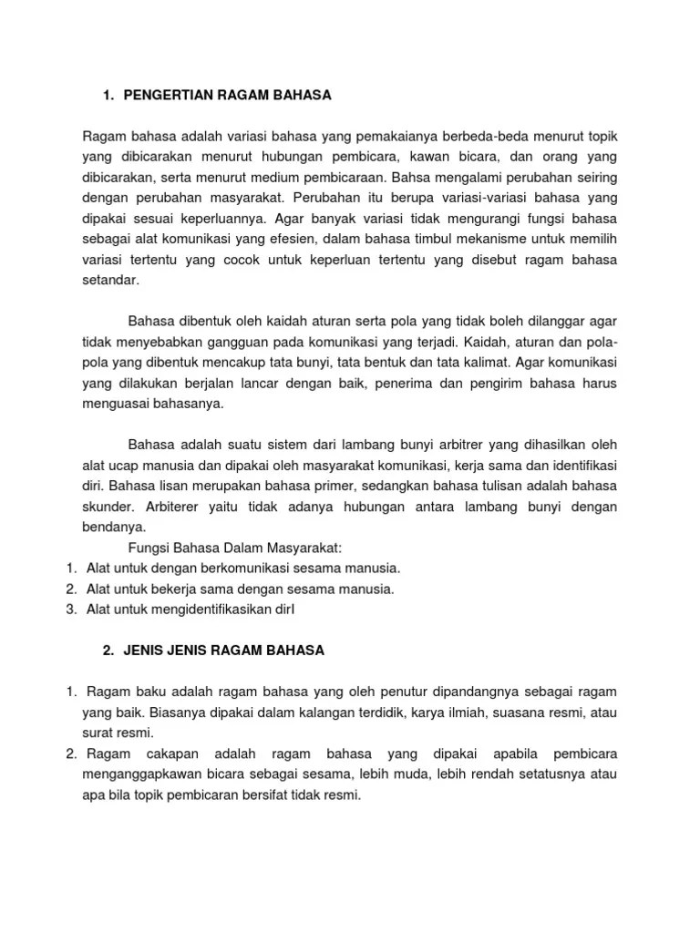 Berapa Banyak Ragam Bahasa Di Indonesia