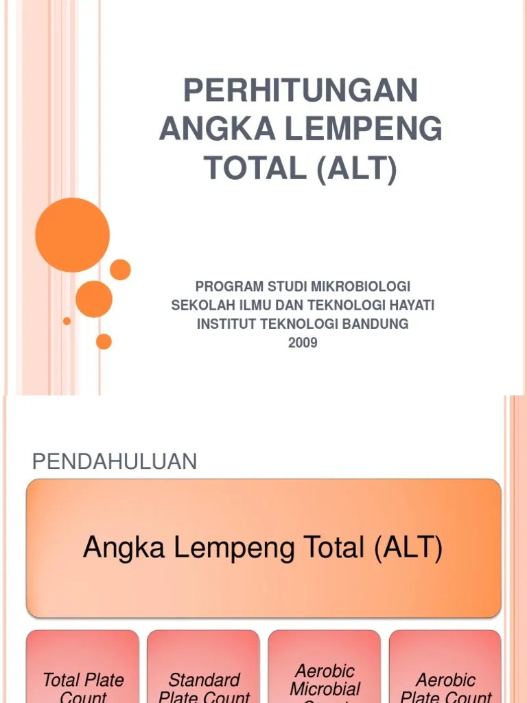 Perhitungan Angka Lempeng Total (Alt) | PDF