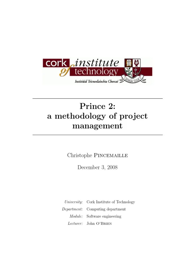 Prince 2: A Methodology Of Project Management | PDF | Risk Management ...