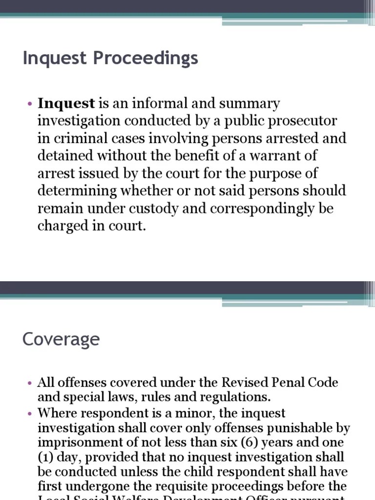 Inquest Proceedings | PDF | Arrest | Prosecutor