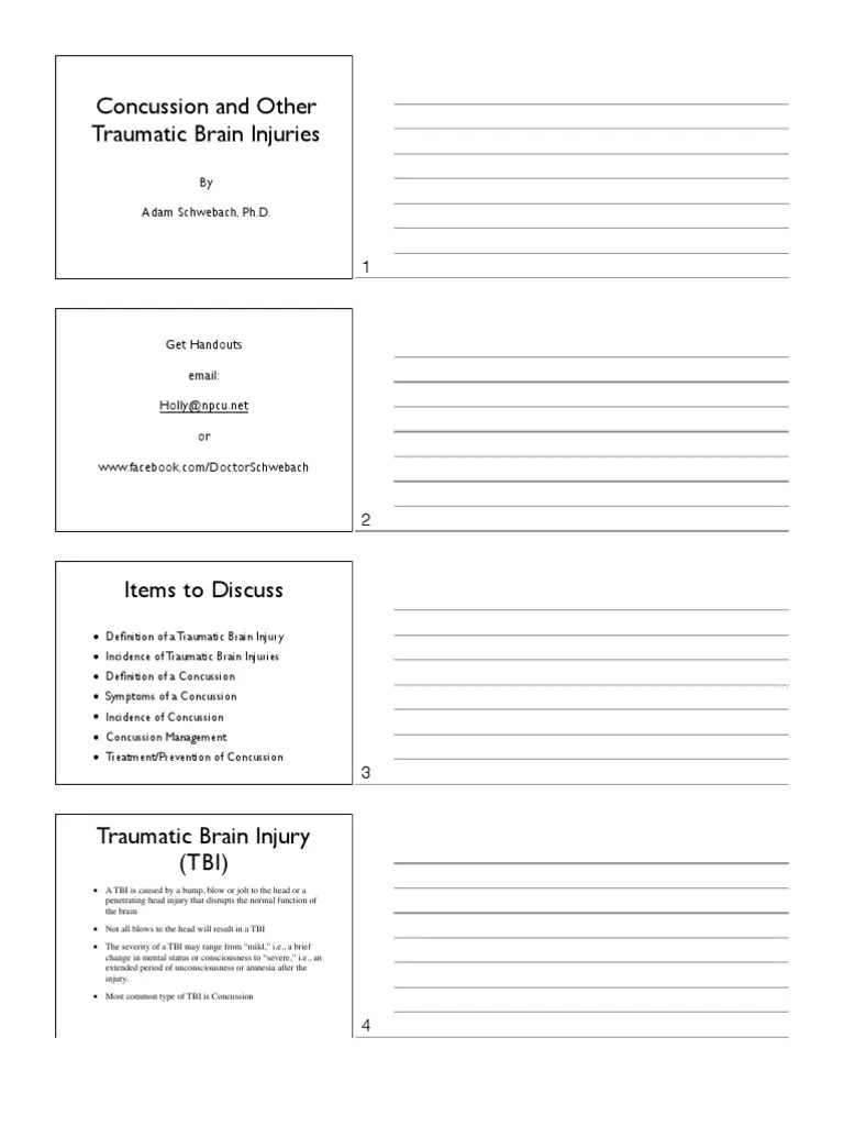 Concussion Handout | PDF | Concussion | Traumatic Brain Injury