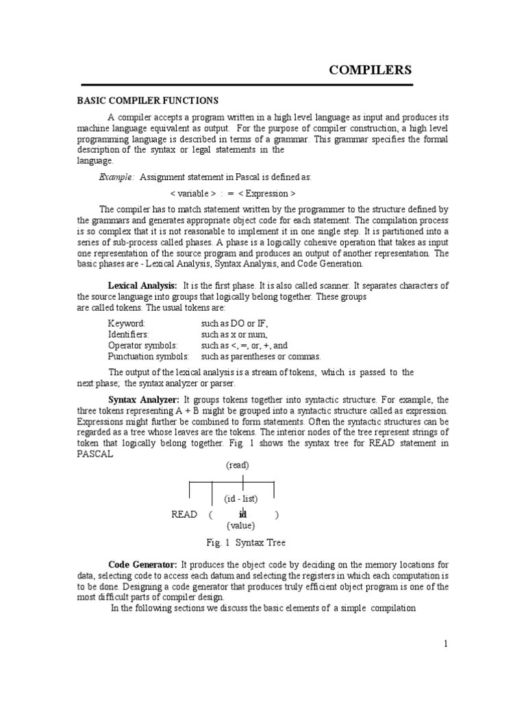 System Software Notes 5TH Sem Vtu | PDF | Parsing | Programming Language