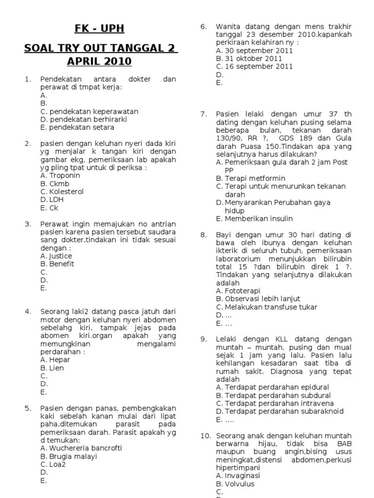 Meskipun ini kesempatan terakhir untuk masuk ptn, namun kuotanya bisa mencapai … Soal Tes Perawat Masuk Rumah Sakit Belajar