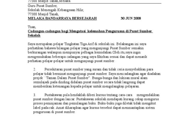 Contoh Soalan Karangan Surat Rasmi Pt3 T Soalan Otosection