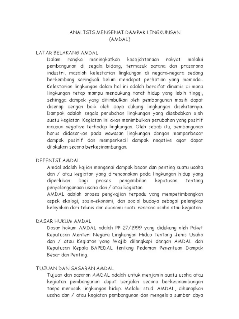 Analisis Mengenai Dampak Lingkungan | PDF