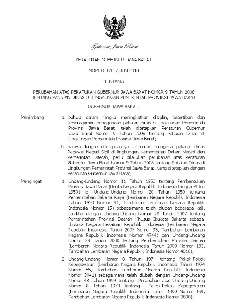 Pergub-Jabar 64-2010 Pakaian Dinas | PDF